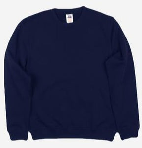 HERO-1020 Unisex Youth Blank Crewneck Sweatshirt - Navy Blue